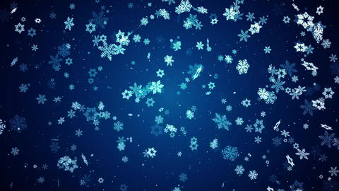 Abstract Christmas stylized snowflakes Slowly moving Video Loop Background