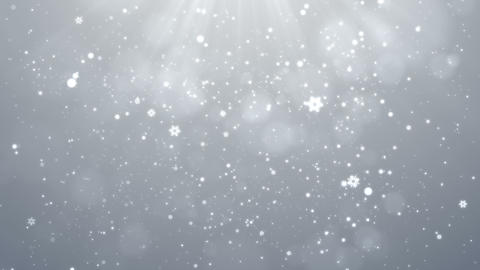 White Christmas Snowflakes Falling Background, Christmas Background Looped