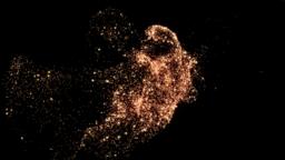 Golden particles abstract background