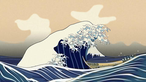 Ukiyoe Wave animation LOOP