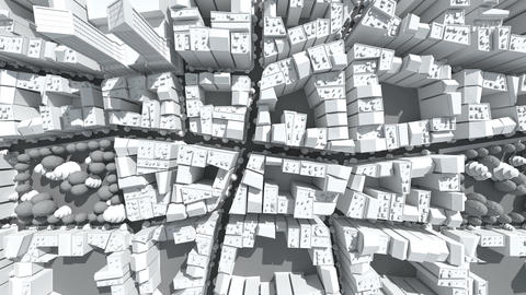 Fly over blank city
